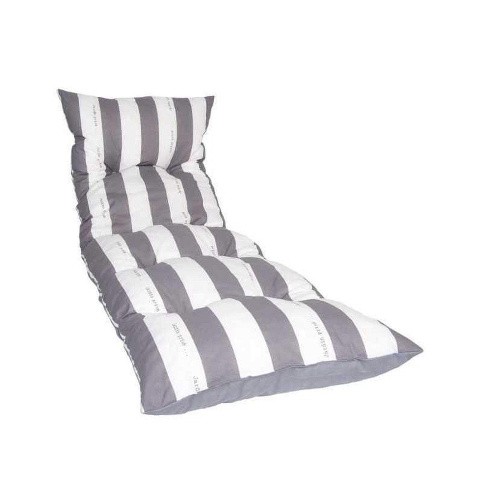 Jardin prive Jardin prive flocons cancale coussin réversible pour bain de soleil gris et blanc 188 cm