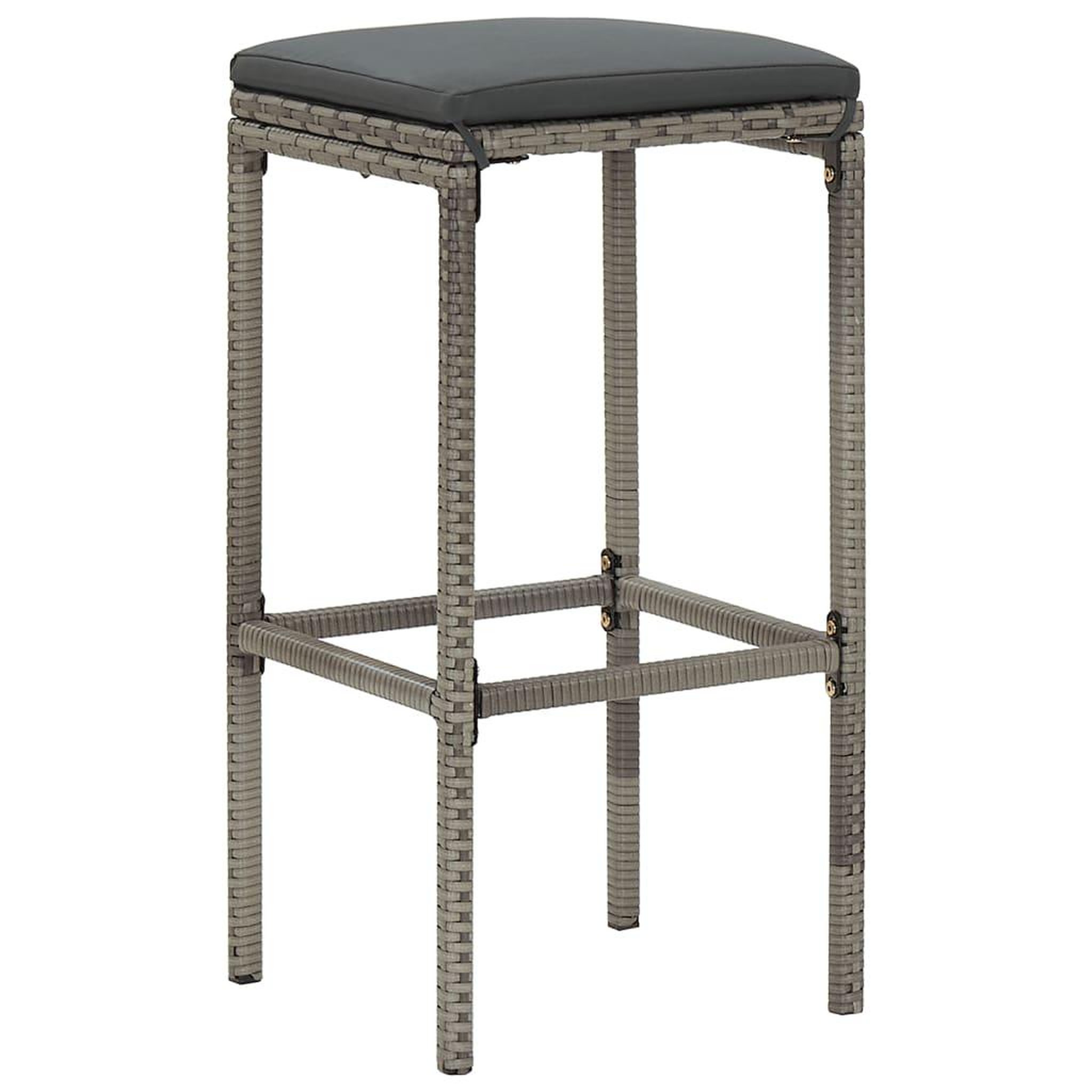 Voir la diapositive 4 : VIDAXL Ensemble de bar de jardin 5 pcs gris bois massif acacia rotin