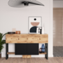 Voir la diapositive 2 : CONCEPT USINE Console avec rangements style industriel TARI