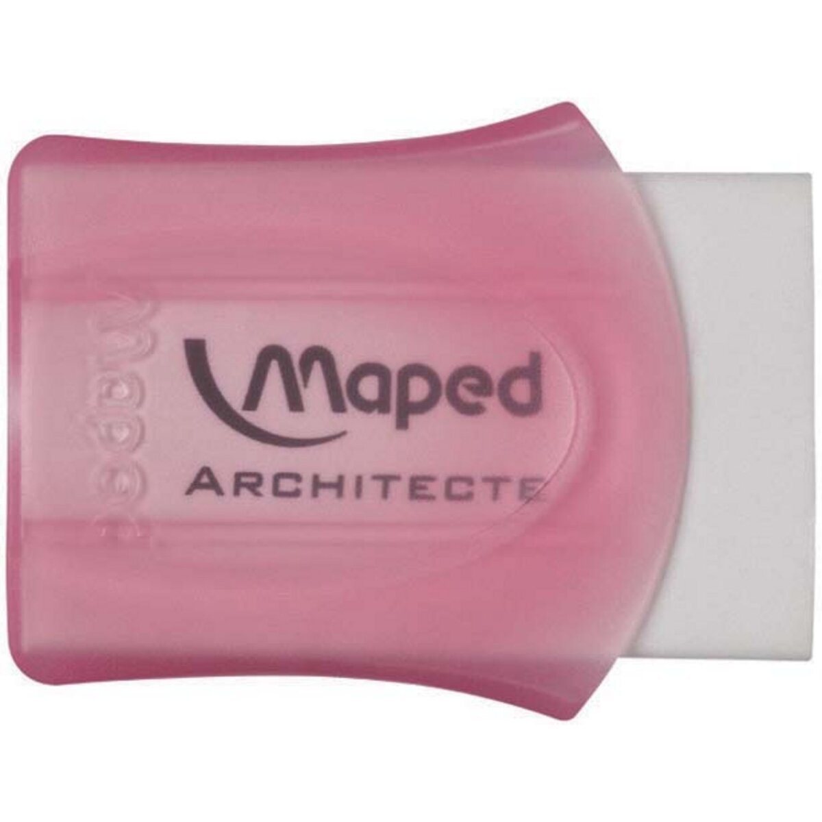 MAPED Gomme blanche sous fourreau Architecte rose translucide