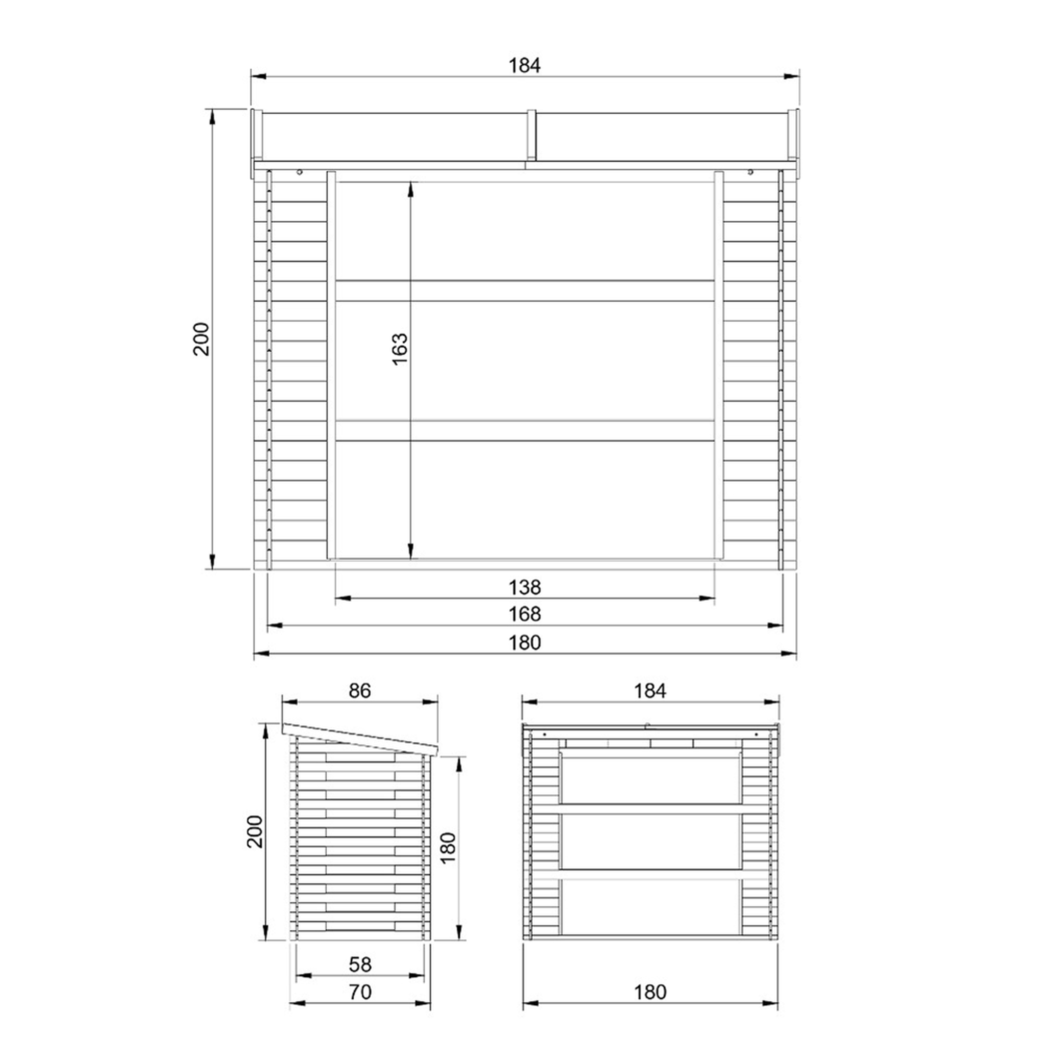 Voir la diapositive 4 : TIMBELA Abri à bûches 0.9 m2 - Abri De Stockage Du Bois et range bûches extérieur M201