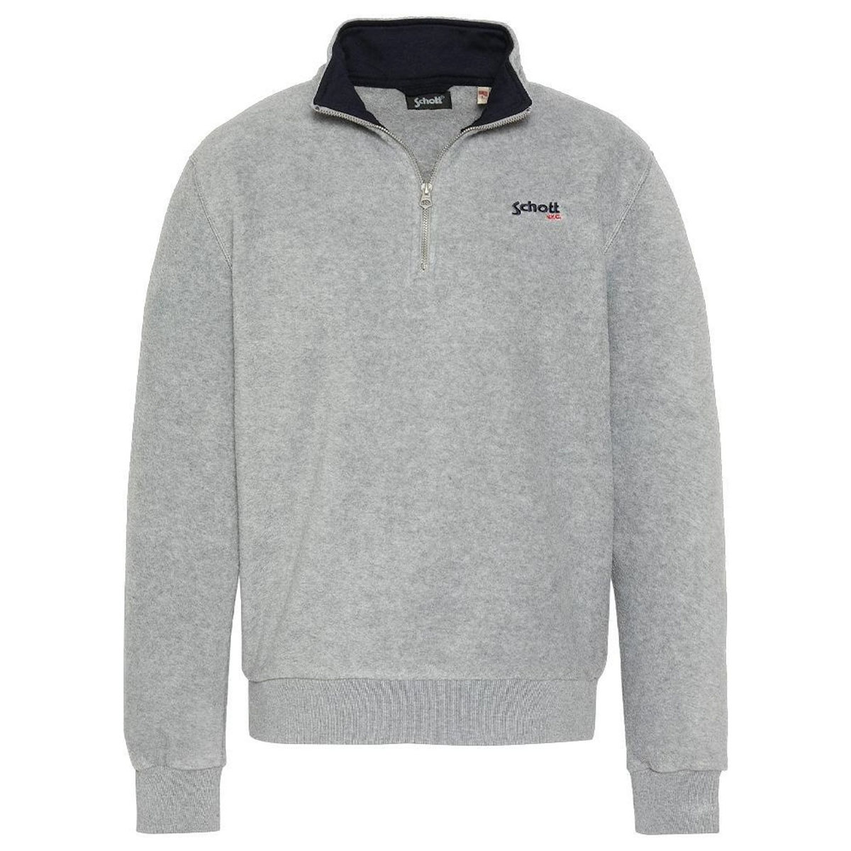 Schott Sweat Polaire  Homme Schott Half Zipped