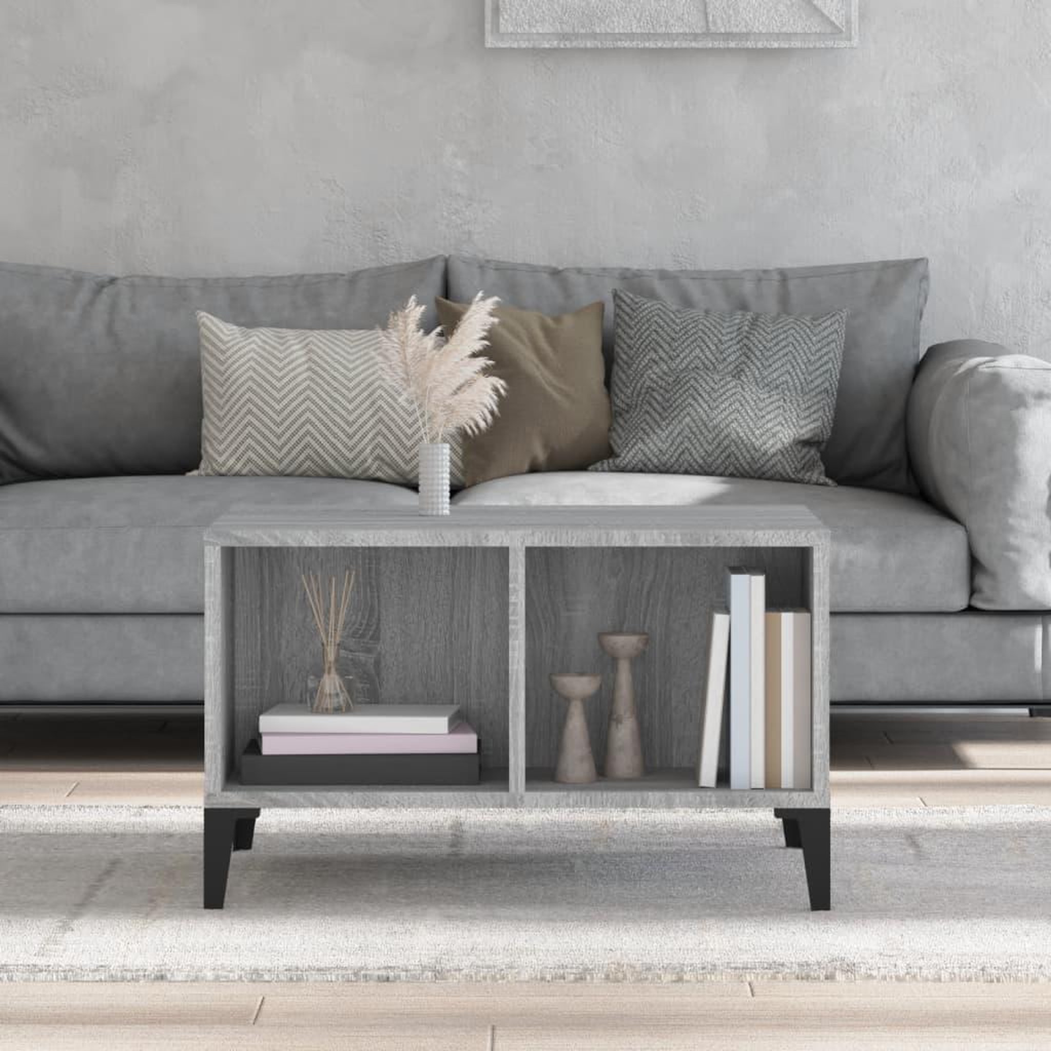 Voir la diapositive 3 : VIDAXL Table basse Sonoma gris 60x50x36,5 cm Bois d'ingenierie