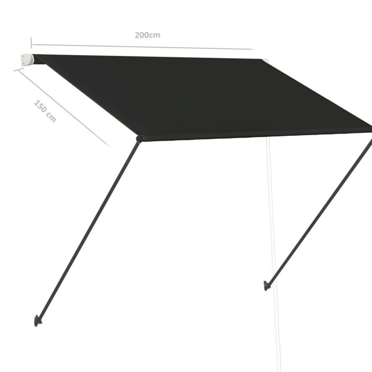 VIDAXL Auvent retractable avec LED 200x150 cm Anthracite