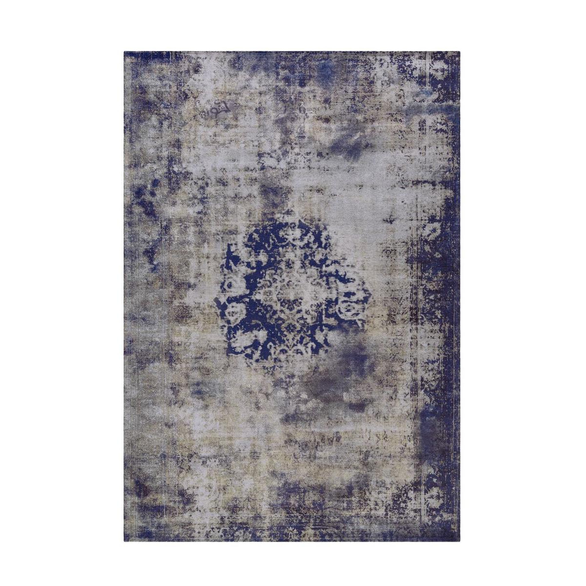 Paris Prix Tapis rétro à poils courts  vintage  bleu. Coloris disponibles : Bleu