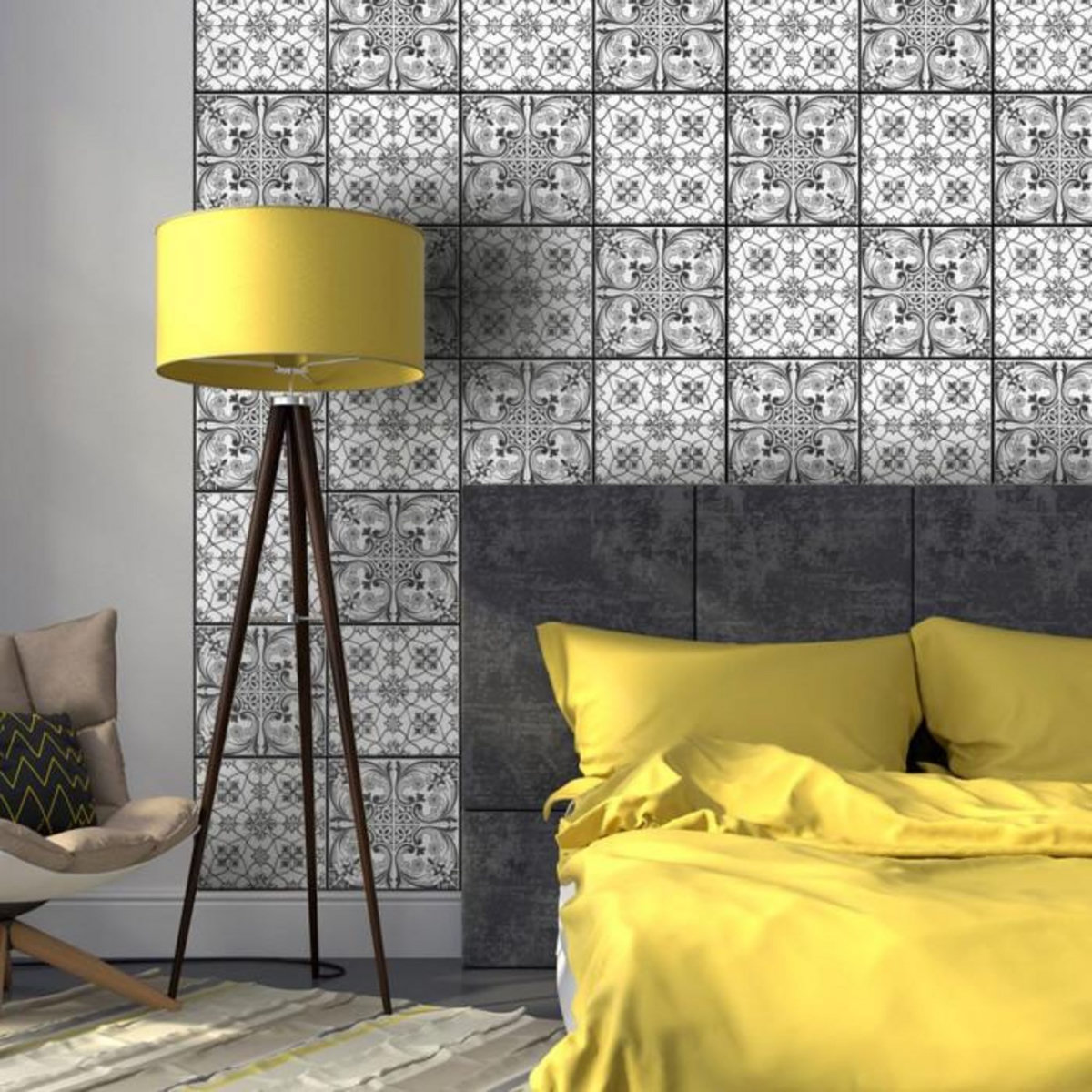 Paris Prix Papier Peint  Black Ornament  50x1000cm