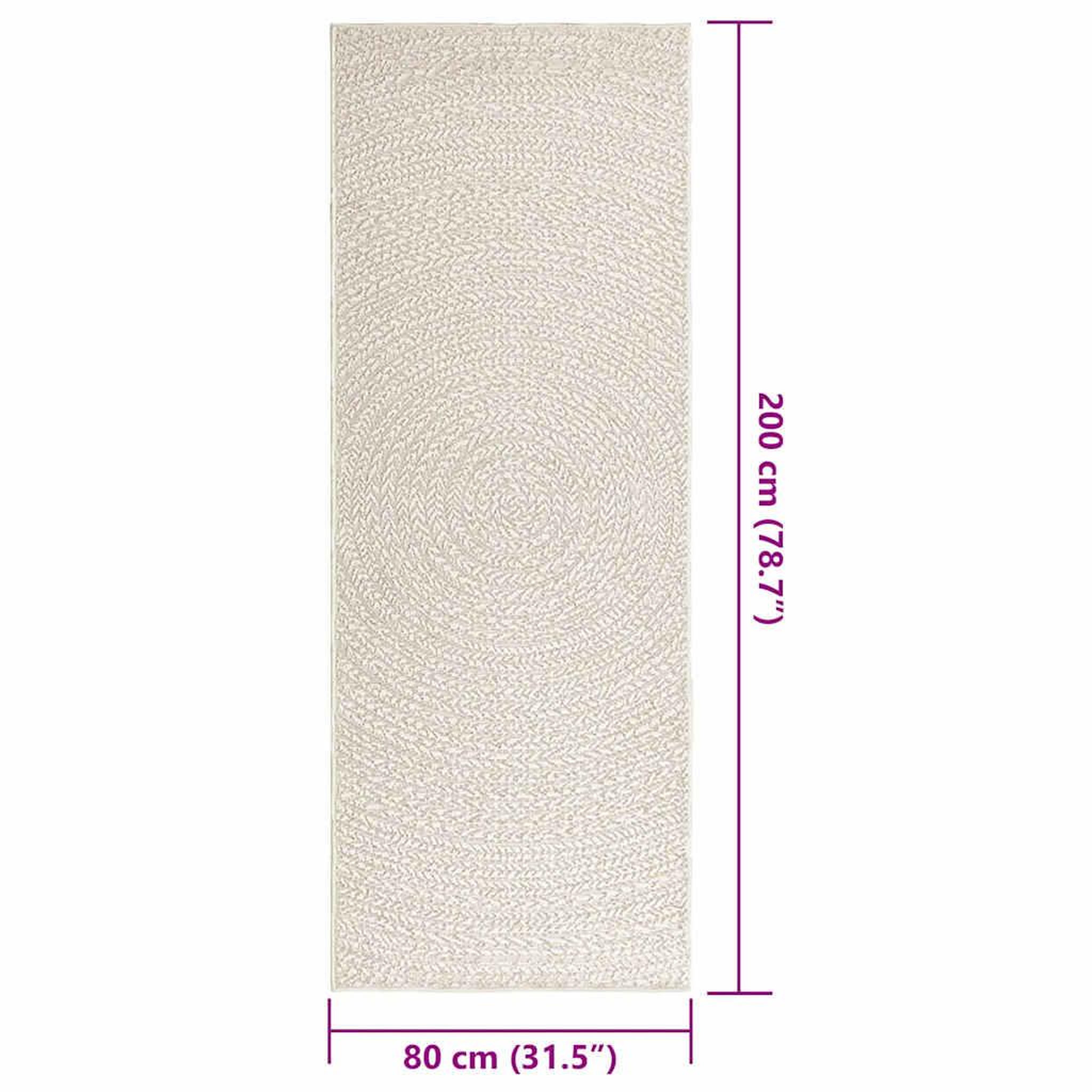 Voir la diapositive 6 : VIDAXL Tapis ZIZUR creme 80x200 cm aspect de jute interieur exterieur