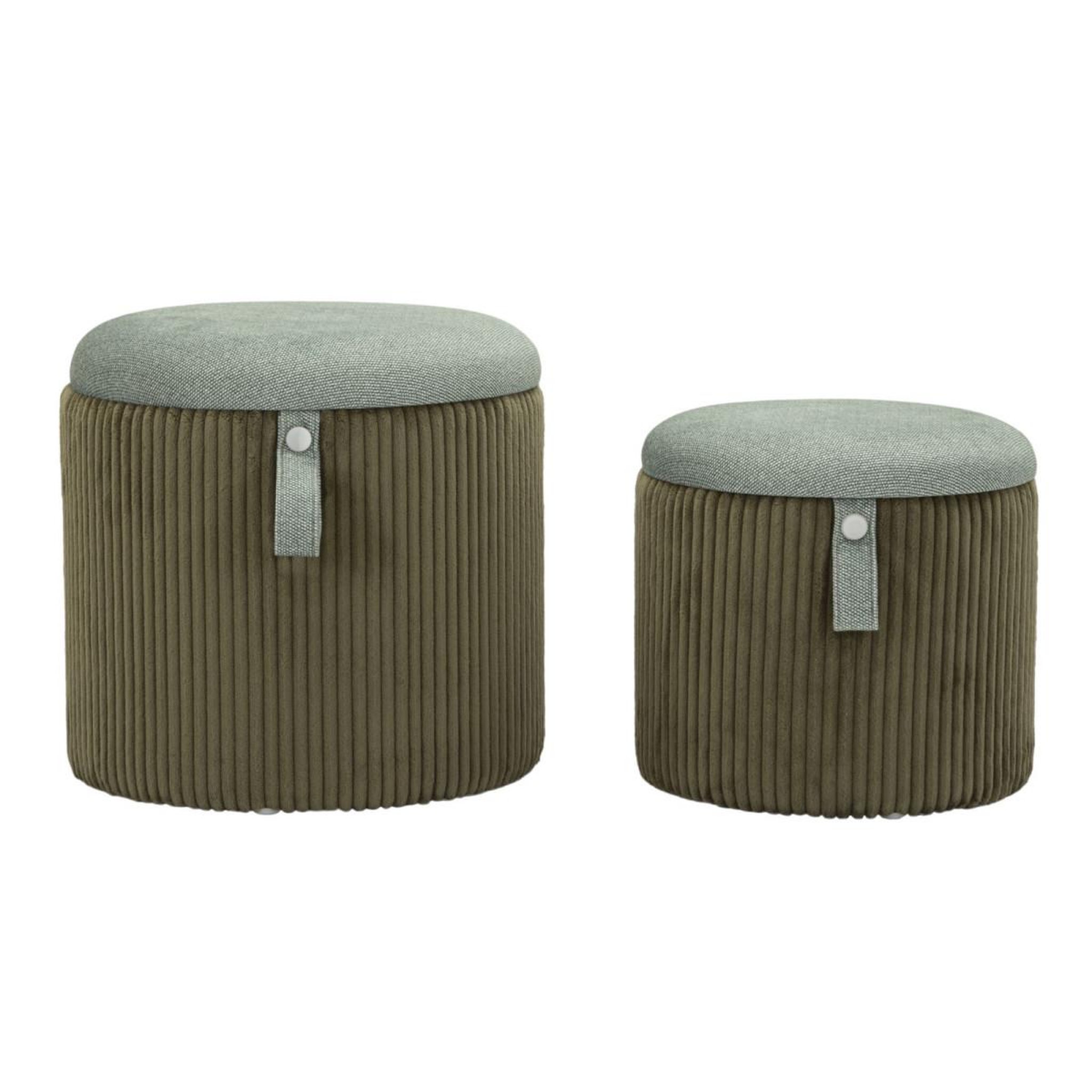 Paris Prix Lot de 2 poufs coffres  bolzano  38cm vert