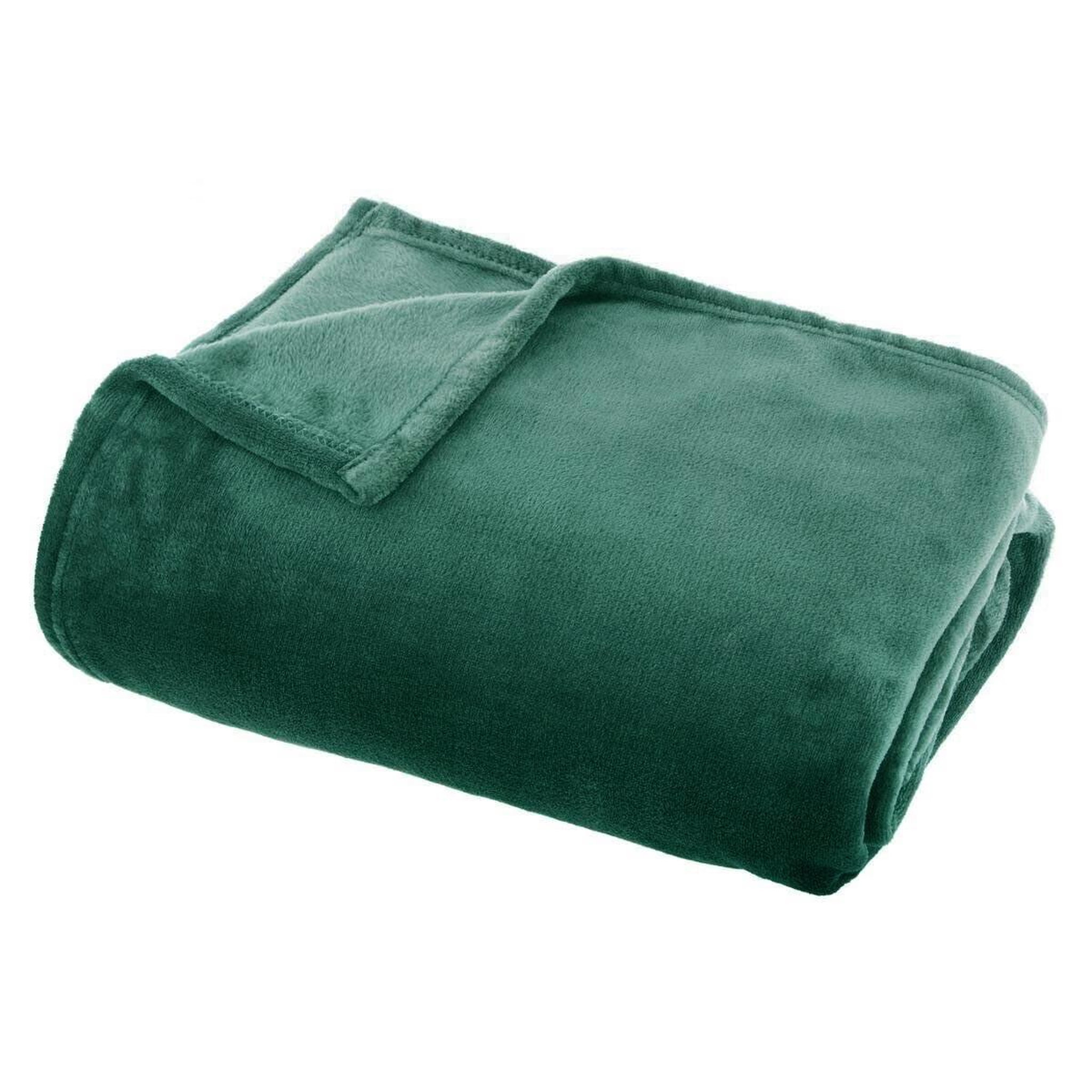 ATMOSPHERA Plaid doux uni  flanel  125x150cm vert