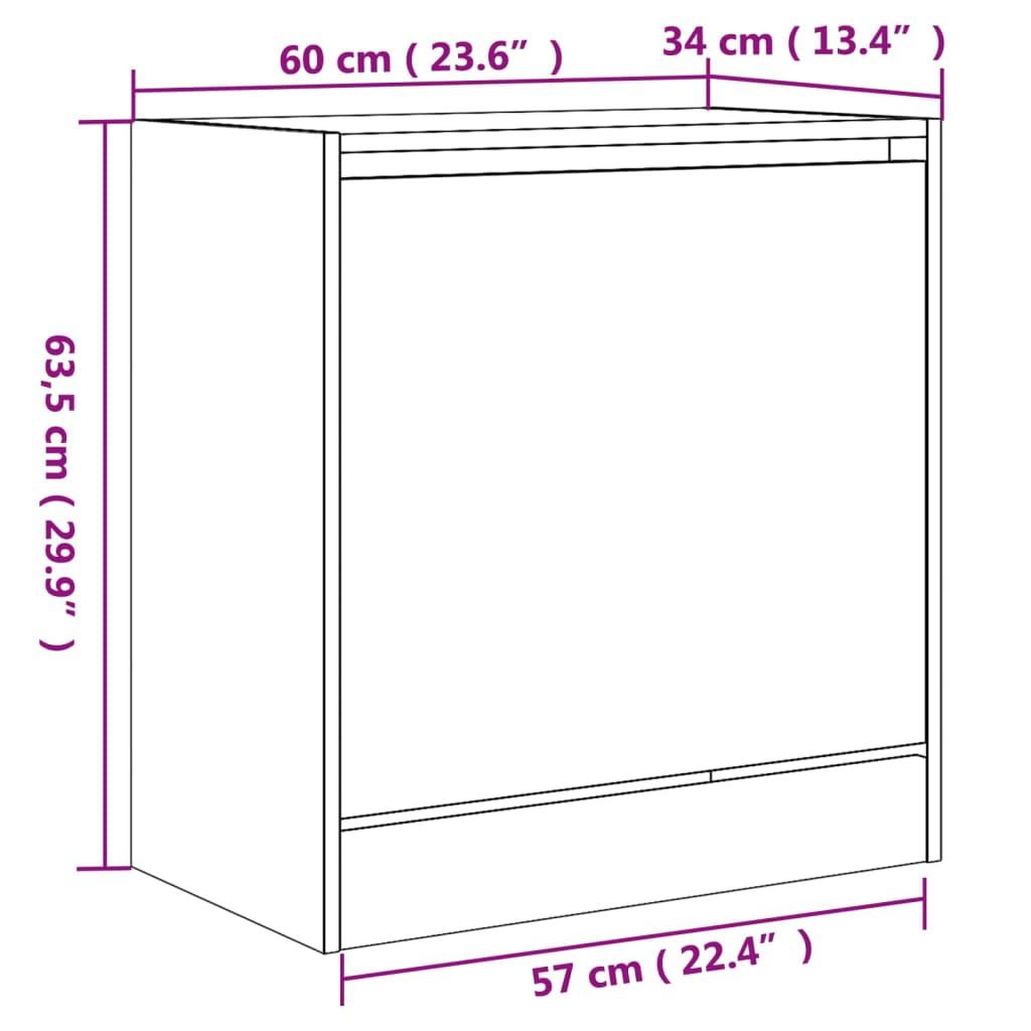 Voir la diapositive 6 : VIDAXL Armoire a chaussures chene sonoma 60x34x63,5 cm bois ingenierie