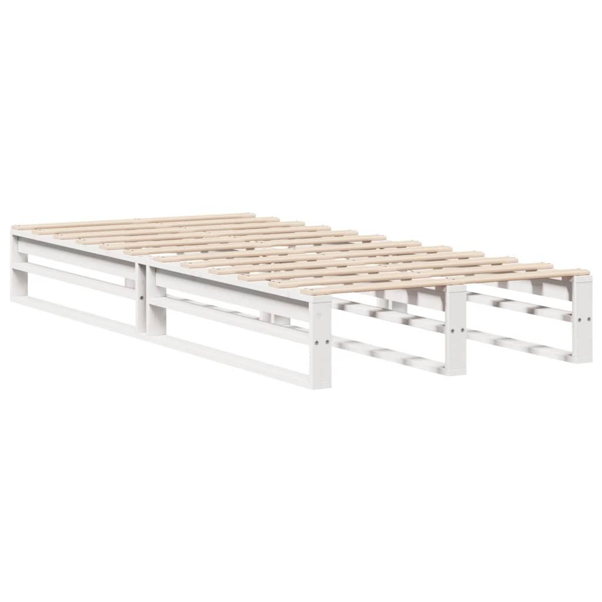 Voir la diapositive 3 : VIDAXL Cadre de lit sans matelas blanc 90x200 cm bois de pin massif