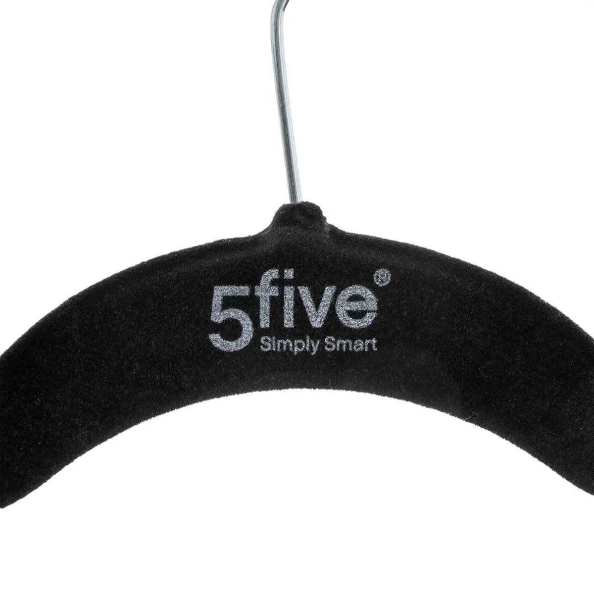 FIVE Lot de 2 Cintres Feutrine  4 Pantalons  45cm Noir