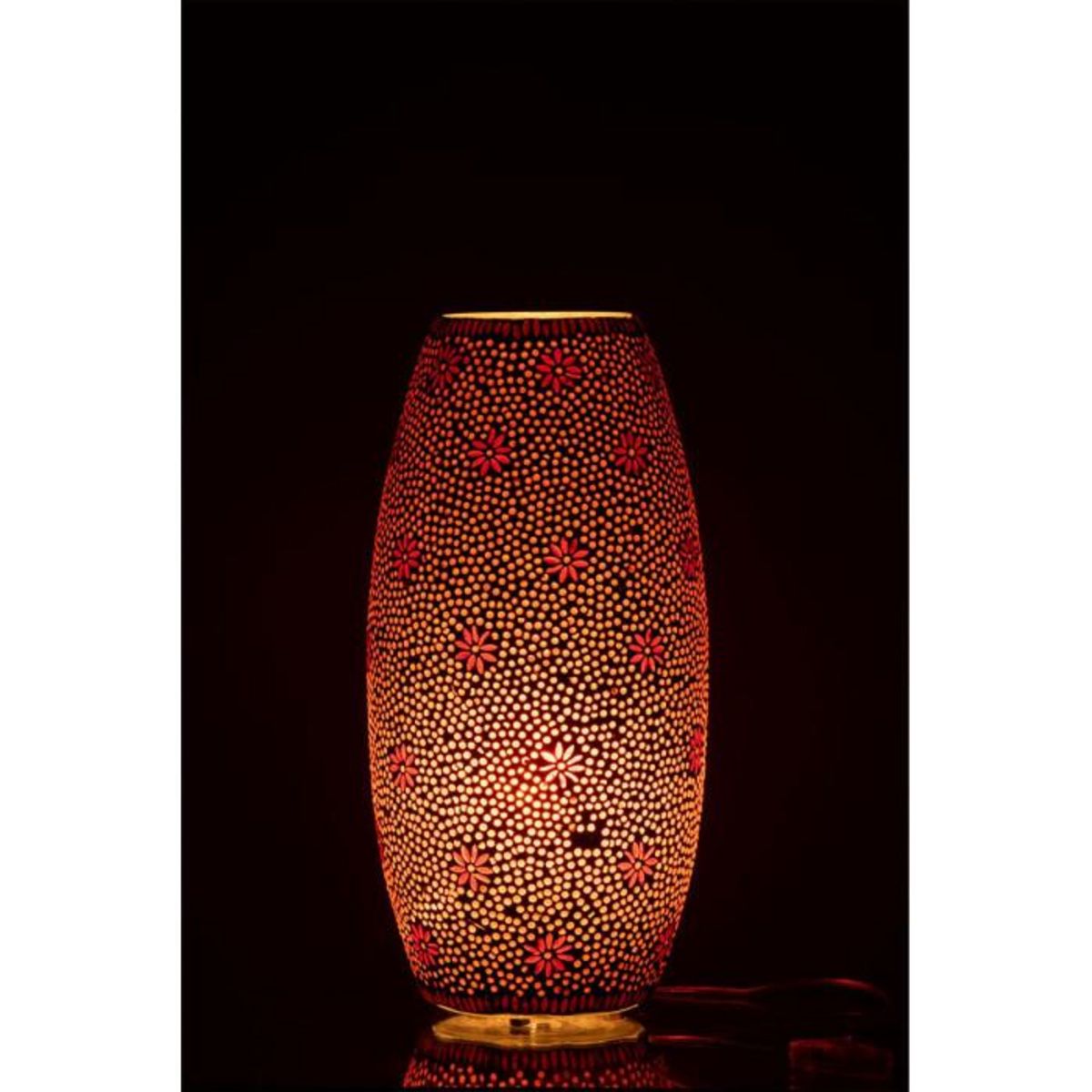Paris Prix Lampe à Poser en Verre Tacheté  Bram  41cm Saumon
