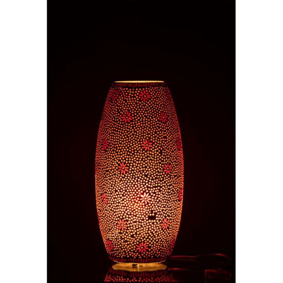 Paris Prix Lampe à Poser en Verre Tacheté  Bram  41cm Saumon