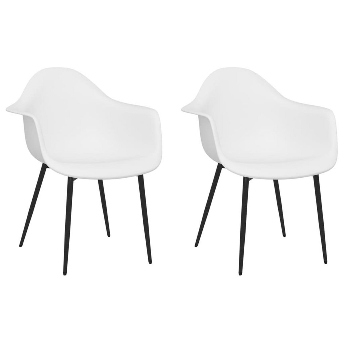 VIDAXL Chaises a manger lot de 2 blanc PP