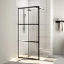 Voir la diapositive 1 : VIDAXL Paroi de douche avec verre ESG transparent 80x195 cm Noir
