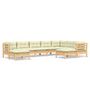 Voir la diapositive 2 : VIDAXL Salon de jardin 9 pcs avec coussins creme bois de pin massif