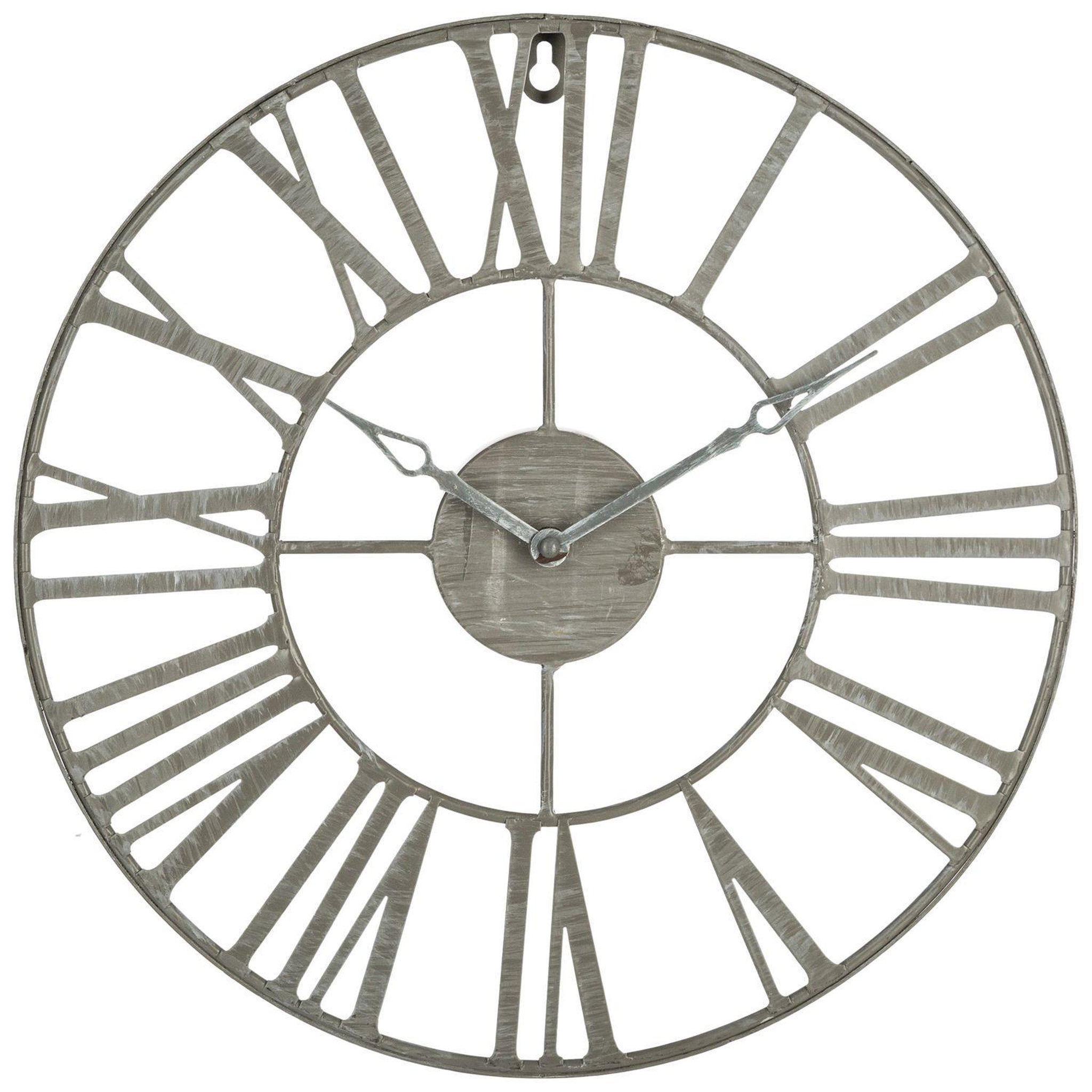 ATMOSPHERA Pendule en métal vintage - diam. 36 cm. Coloris disponibles : Noir
