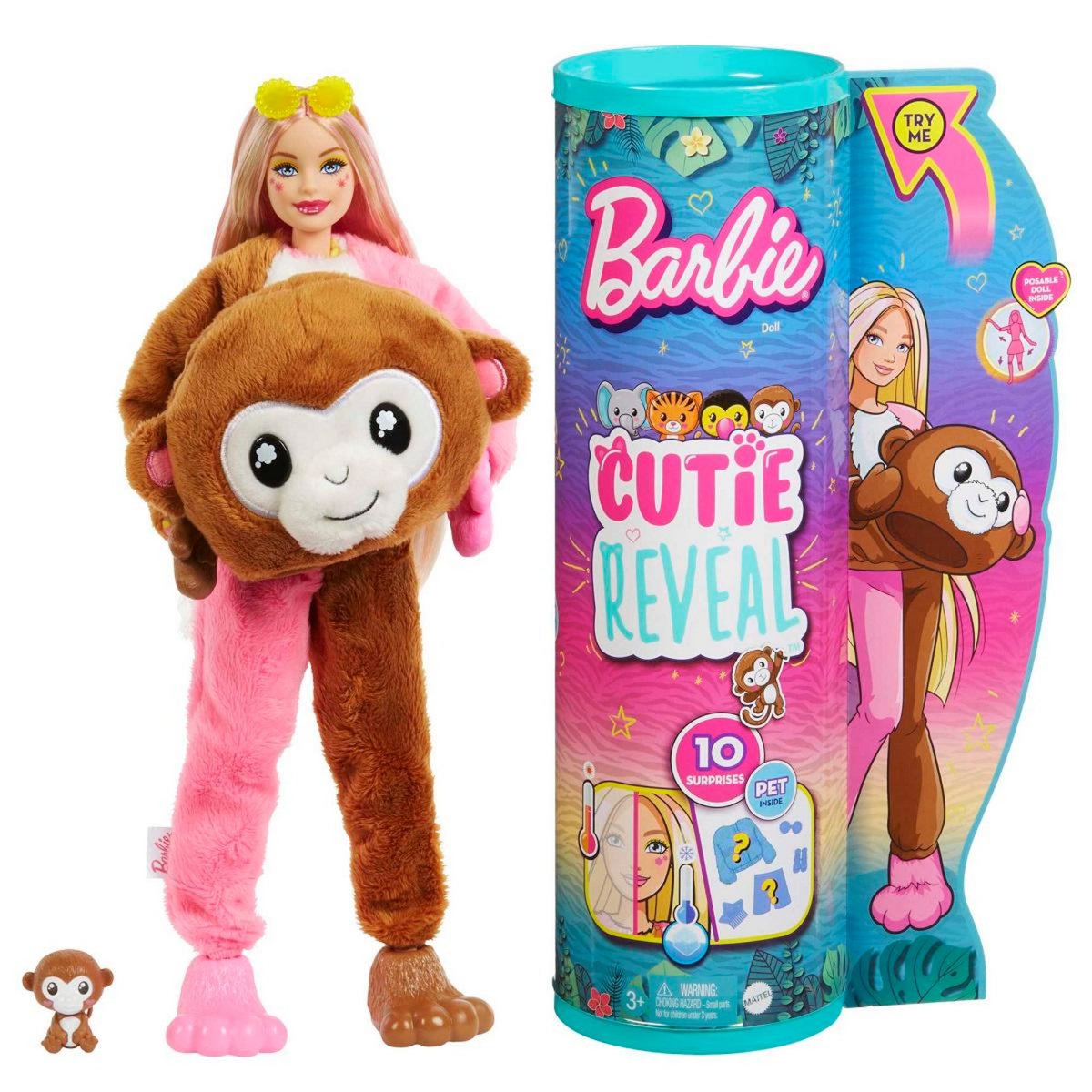 BARBIE Poupée Barbie Cutie Reveal Singe