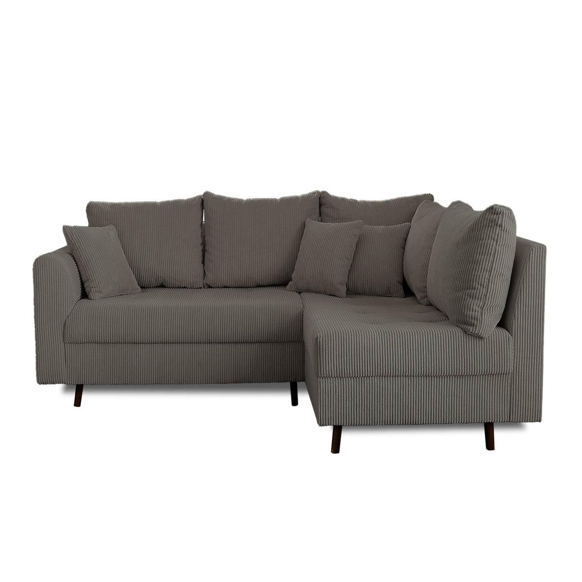LISA DESIGN Rune - canapé d'angle droit - 4 places - avec pouf d'appoint - en velours côtelé