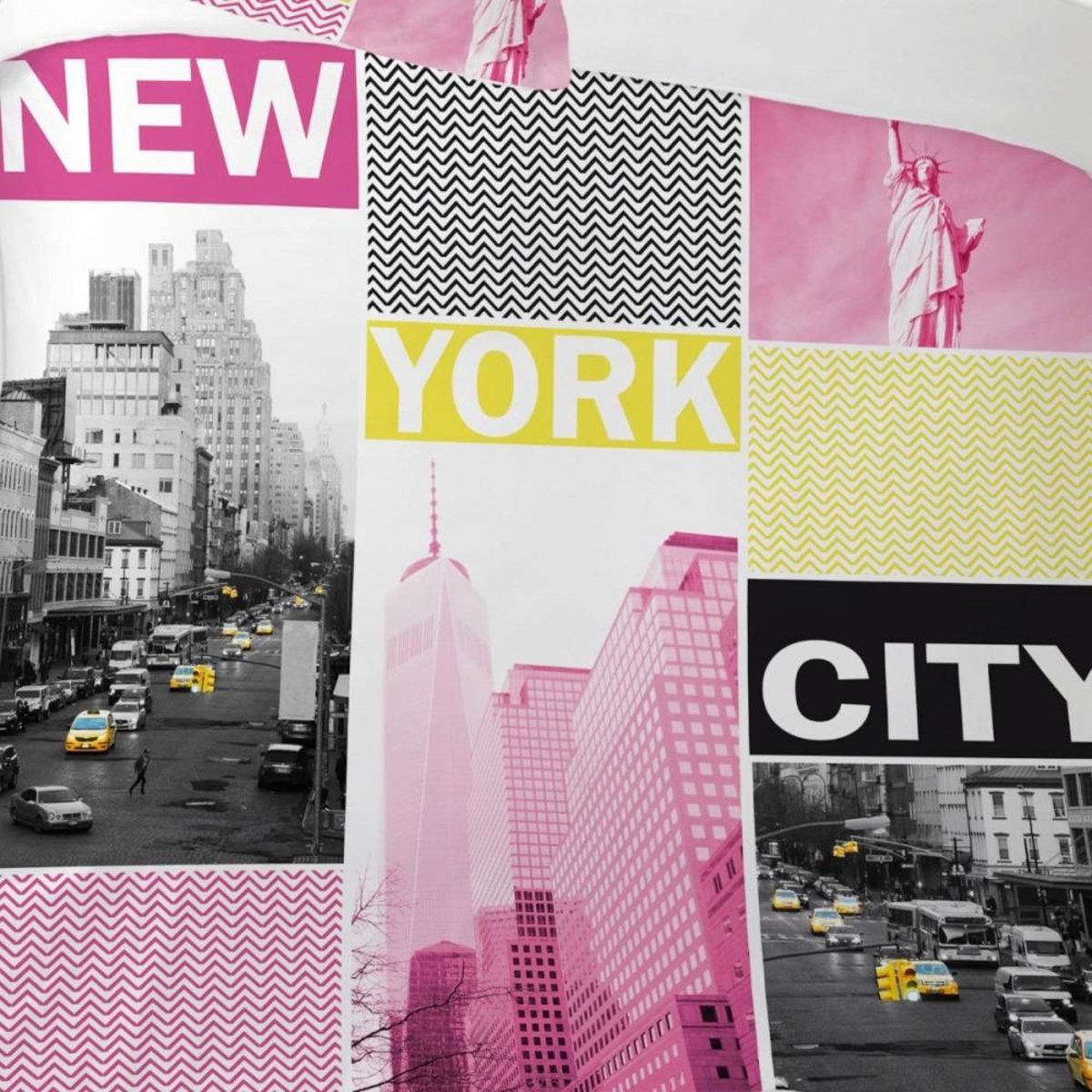 Dourev Housse de couette 240x220 NY GLAMOUROUS + 2 taies 100% coton