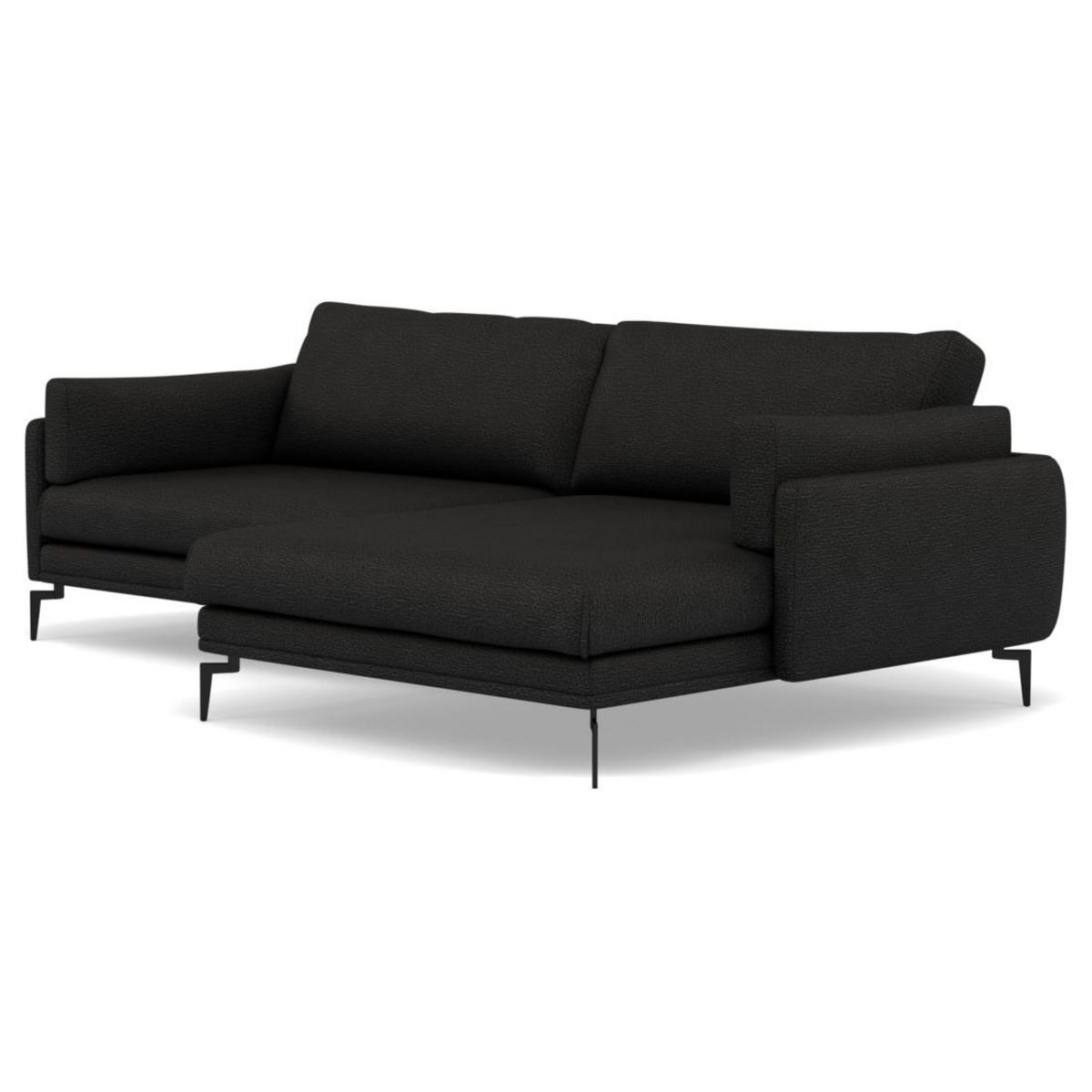 LISA DESIGN Carlos - canapé d'angle droit 4 places ultra moelleux en tissu texturé