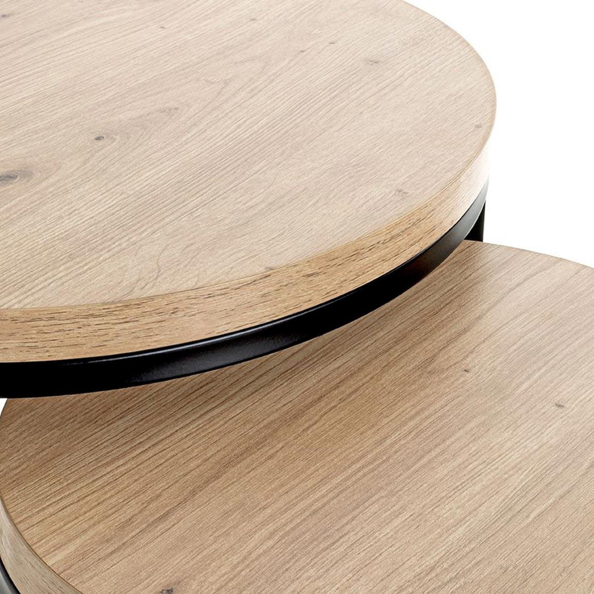 Voir la diapositive 2 : Paris Prix Lot de 2 tables d'appoint gigognes  lova  49cm naturel & noir