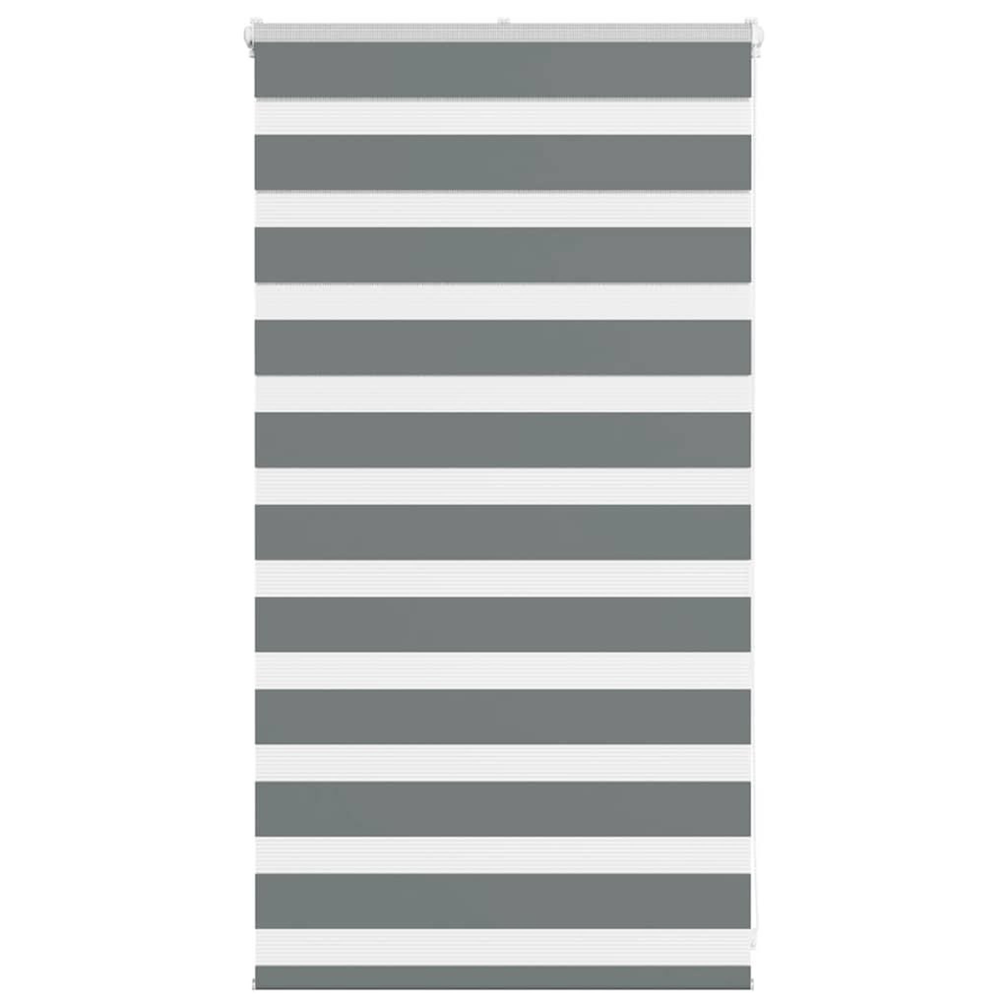 VIDAXL Store zebre gris fonce largeur du tissu 85,9 cm polyester