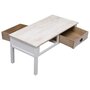 VIDAXL Table basse Blanc et naturel 100 x 50 x 45 cm Bois