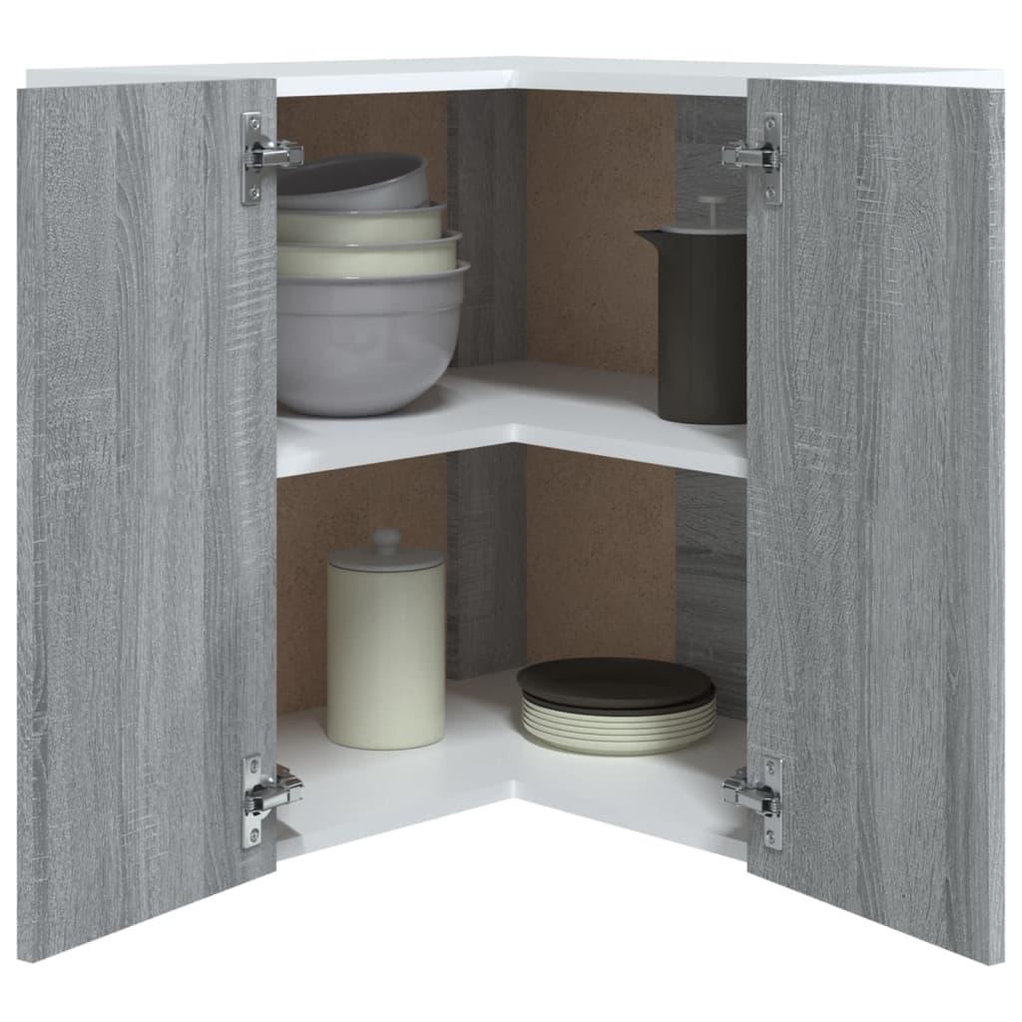 Voir la diapositive 4 : VIDAXL Armoire d'angle suspendue Sonoma gris Bois d'ingenierie