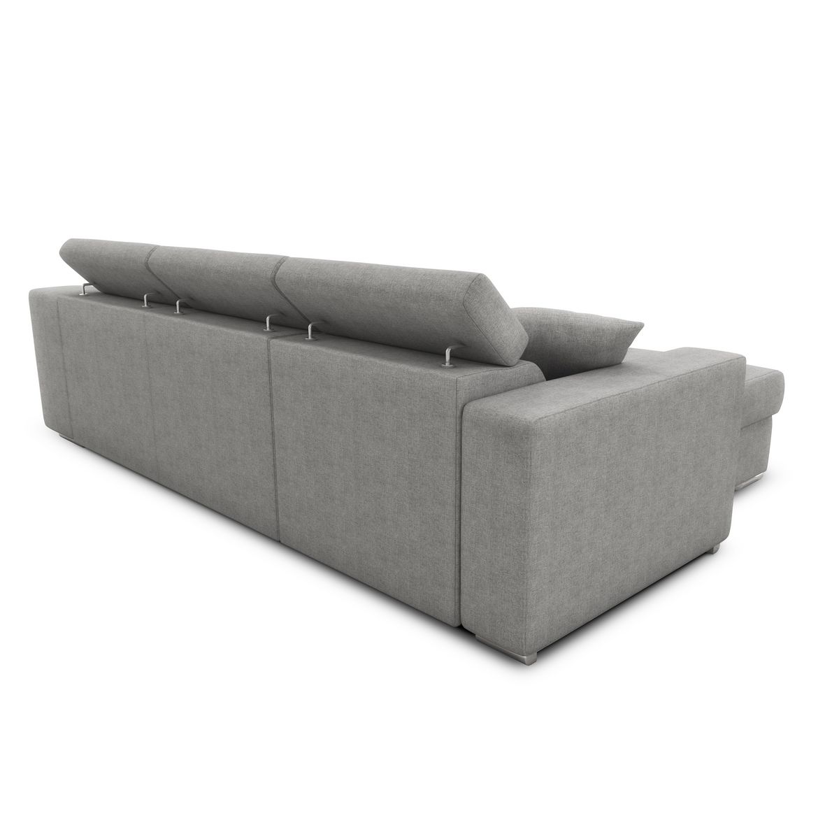 Canapé d'angle convertible réversible 5 places avec niche de rangement fixe à droite tissu STYL 