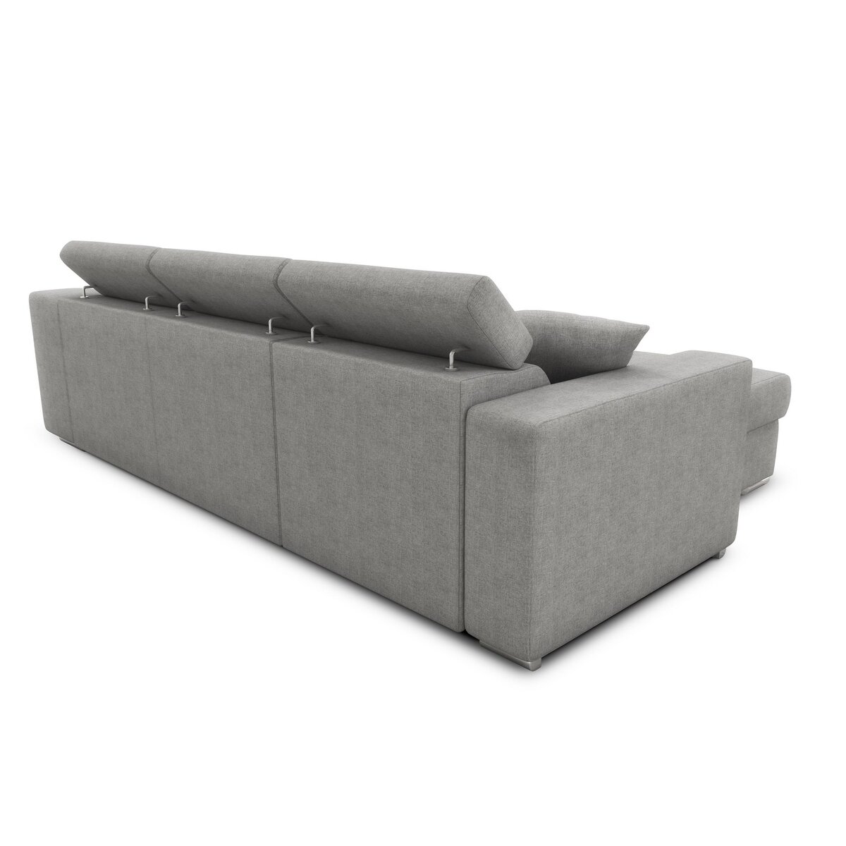 Canapé d'angle convertible réversible 5 places avec niche de rangement fixe à droite tissu STYL 