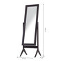 Voir la diapositive 3 : HOMCOM Miroir à pied inclinaison réglable dim. 47L x 46l x 148H cm MDF