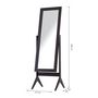 Voir la diapositive 3 : HOMCOM Miroir à pied inclinaison réglable dim. 47L x 46l x 148H cm MDF