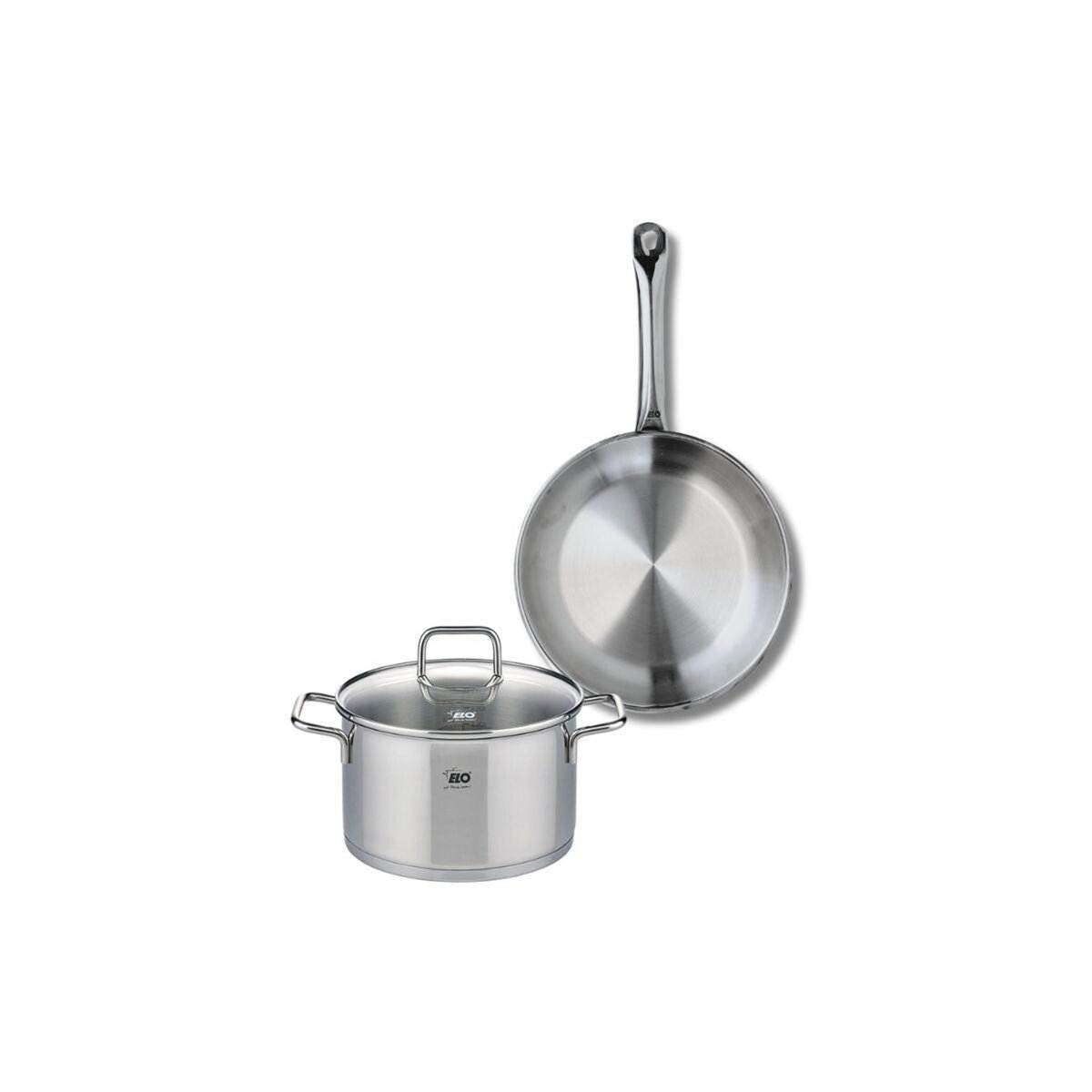 ELO Ensemble de 1 Poêle de cuisson 24 cm et 1 faitout 20 cm Elo Profi Citrin