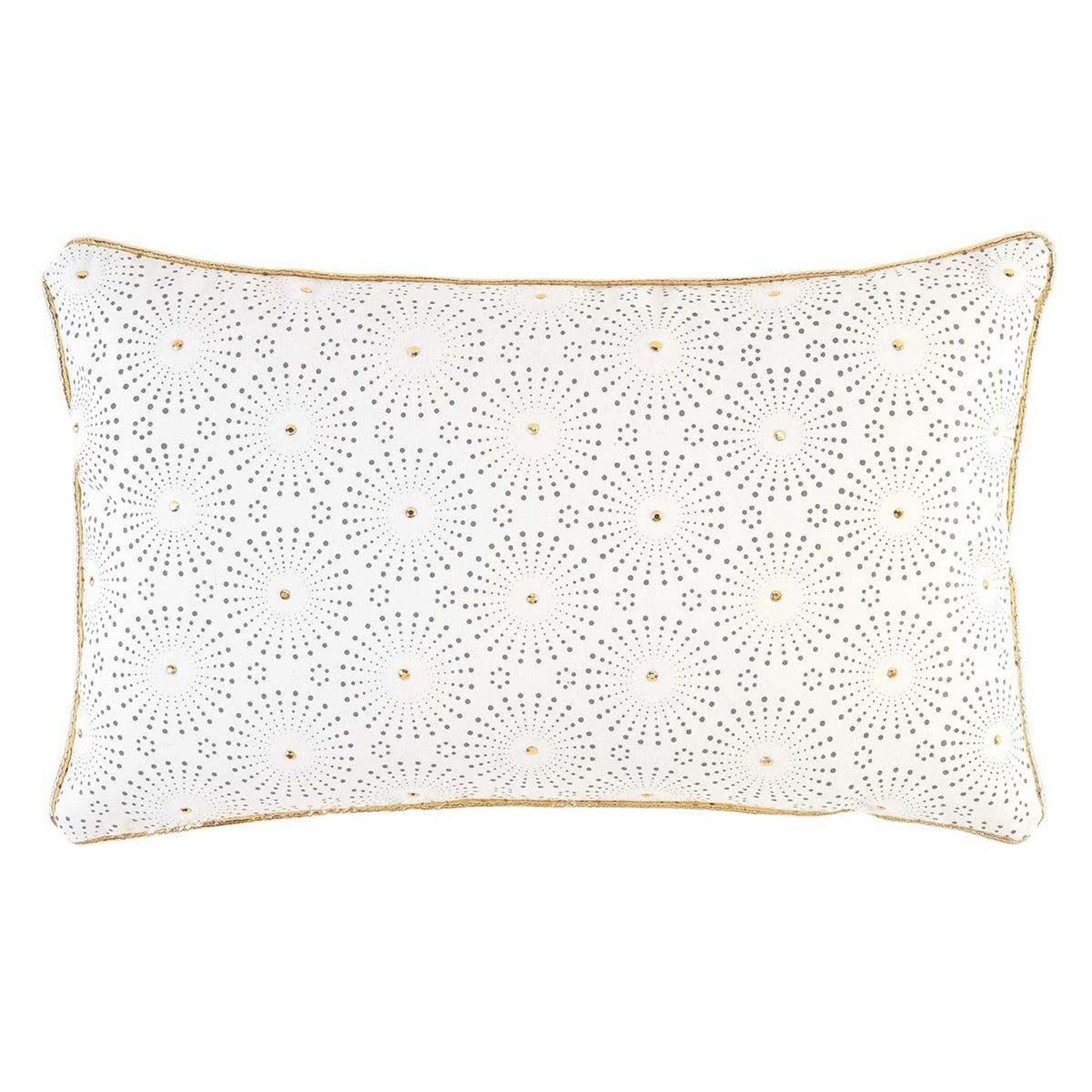 Voir la diapositive 1 : Douceur d'Intérieur Coussin déco déhoussable  astre  30x50cm blanc