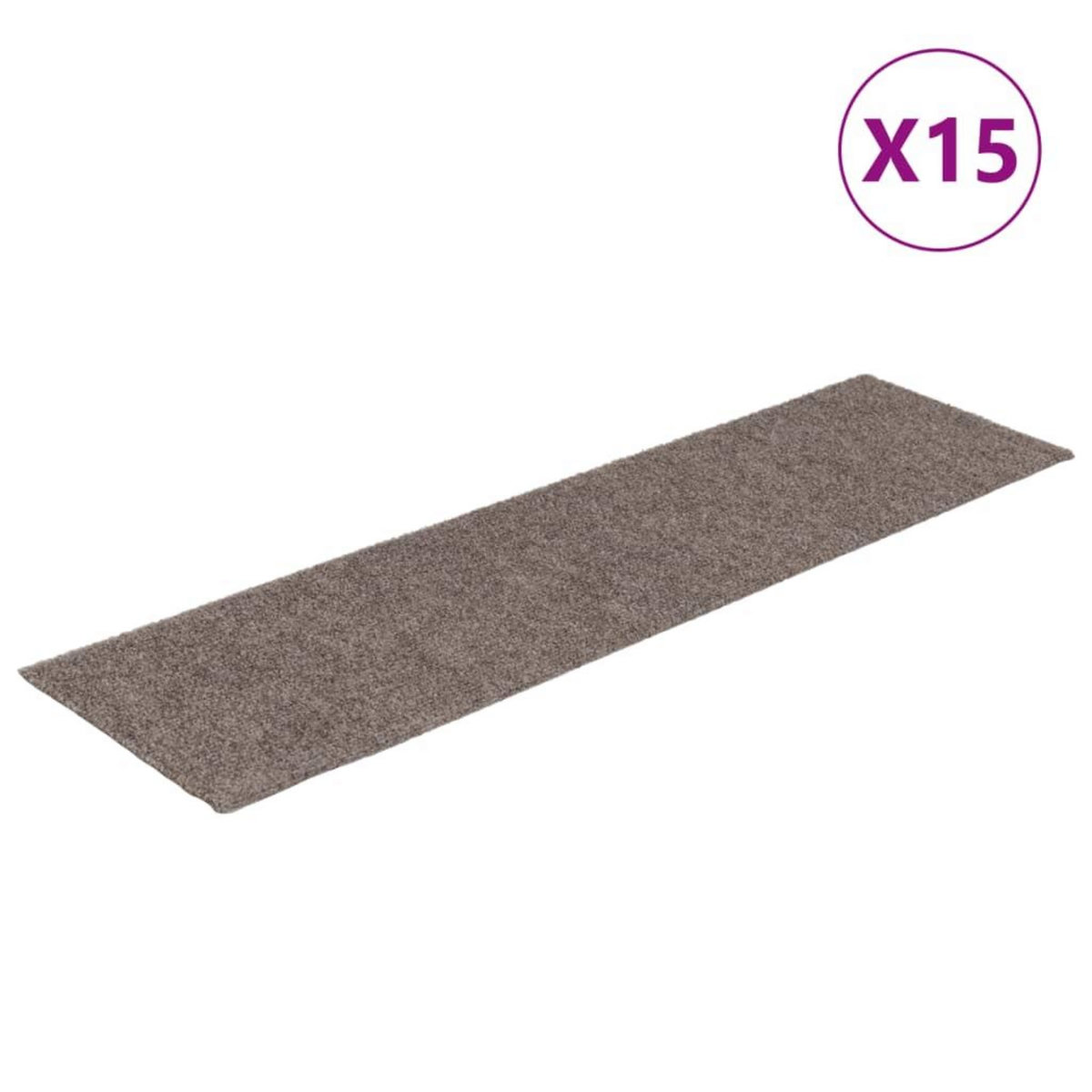 VIDAXL Tapis d'escalier autocollants Rectangulaire 15pcs 76x20cm Creme