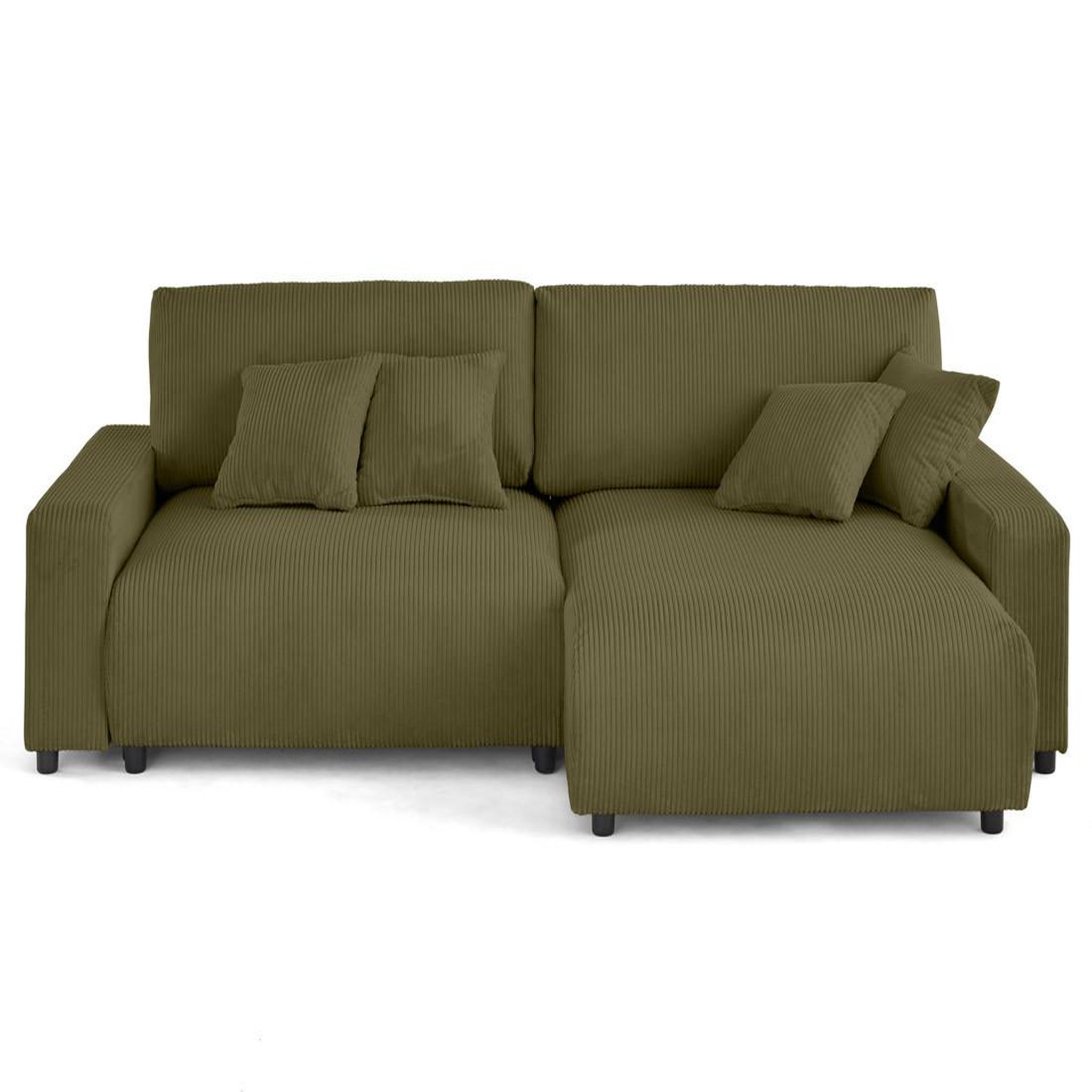 Voir la diapositive 1 : LISA DESIGN Pivoine - canapé d'angle 4 places réversible convertible avec 2 coffres en velours côtelé