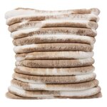 ATMOSPHERA Coussin Avoriaz imitation fourrure - 40 x 40 cm - Marron et blanc