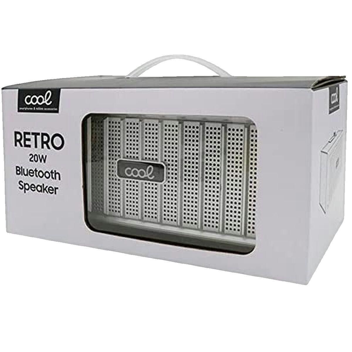 Cool Haut-parleur portable Bluetooth Cool Retro design bois finition noire et argentée