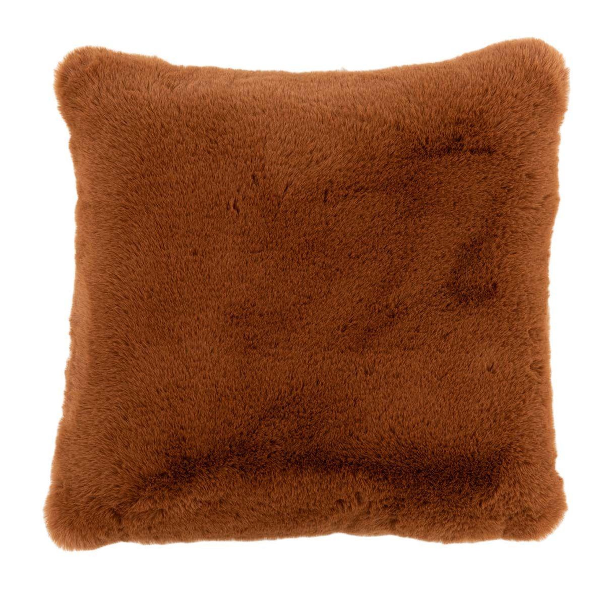 J-LINE Coussin imitation fourrure  cutie  45x45cm sienna