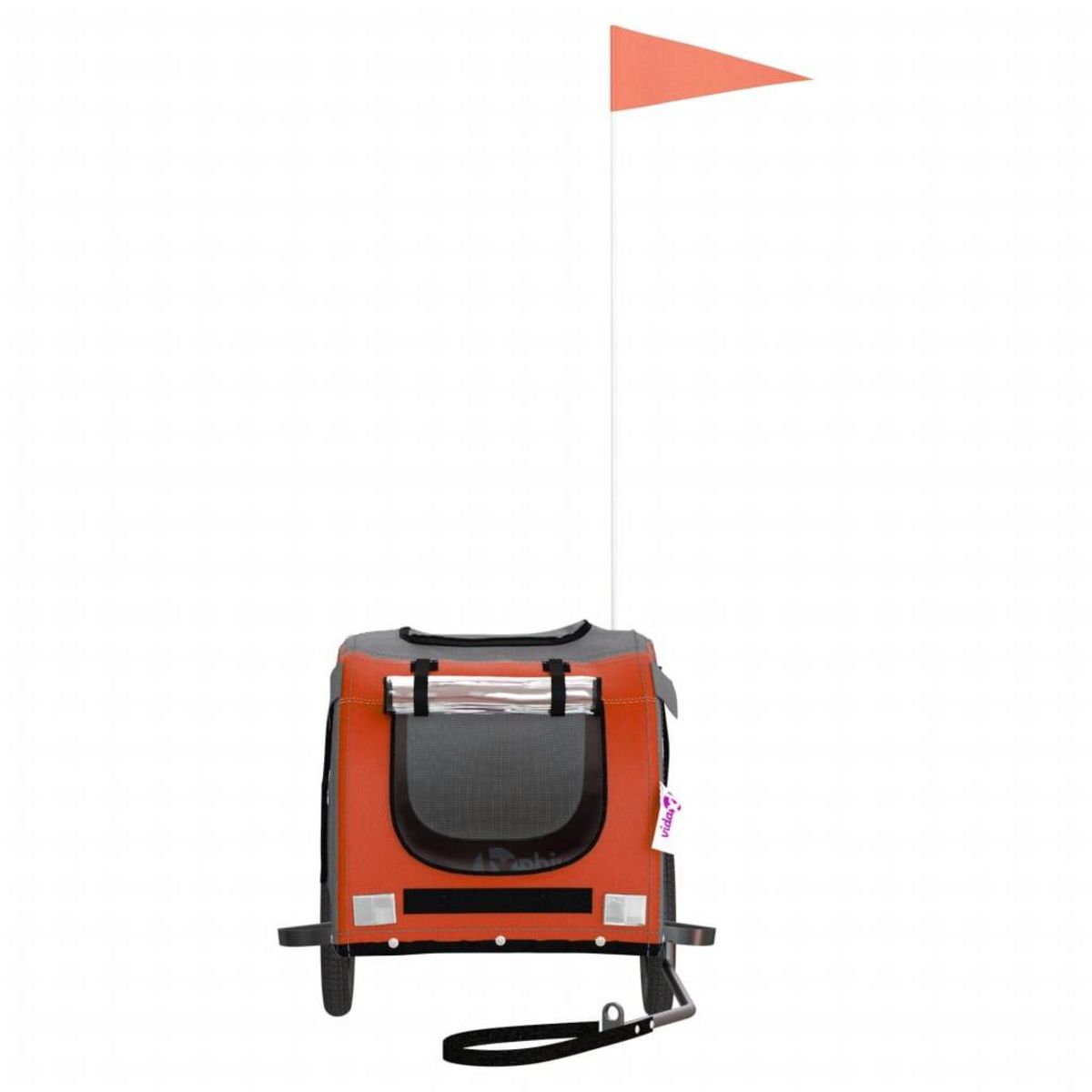 VIDAXL Remorque de velo pour animaux de compagnie orange et gris