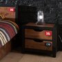 Voir la diapositive 3 : Paris Prix Table de Chevet Enfant  Alex  50cm Marron & Noir
