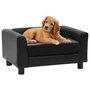 Voir la diapositive 1 : VIDAXL Canape pour chien Noir 60x43x30 cm Peluche et similicuir