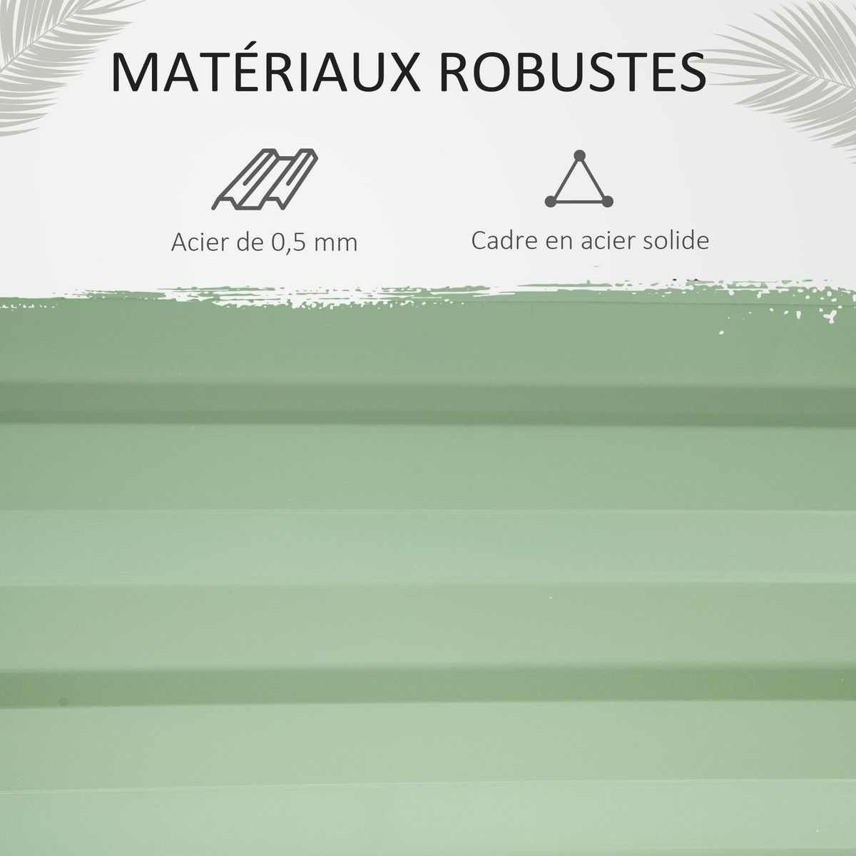 OUTSUNNY Mini serre de jardin serre à tomates avec carré potager - acier thermo-laqué, tôle d'acier ondulée, PE haute densité anti-UV - fenêtre zippée enroulable vert