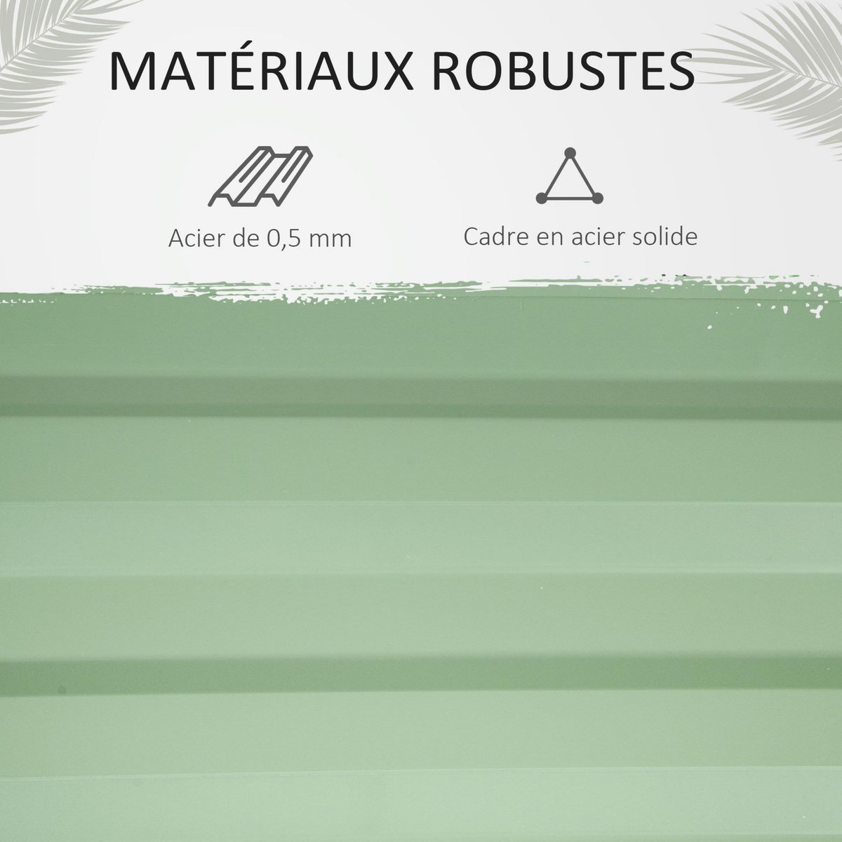 OUTSUNNY Mini serre de jardin serre à tomates avec carré potager - acier thermo-laqué, tôle d'acier ondulée, PE haute densité anti-UV - fenêtre zippée enroulable vert