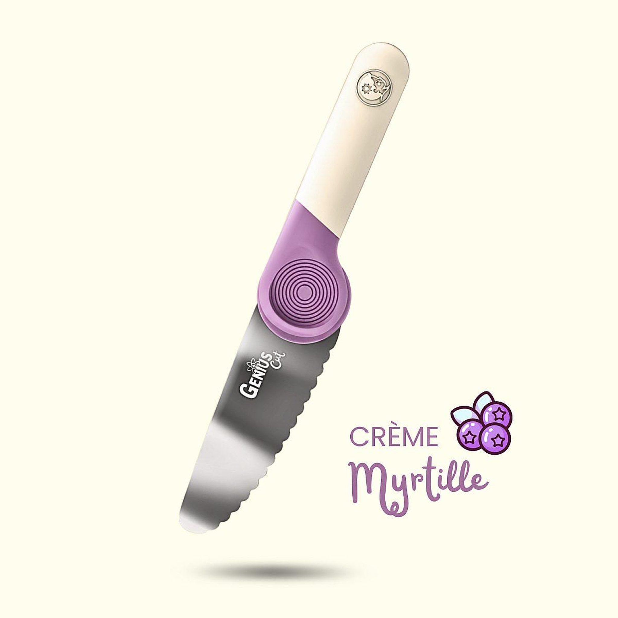 Voir la diapositive 2 : LES PETITS ARCHITECTES Le couteau educatif genius cut couleur creme myrtille