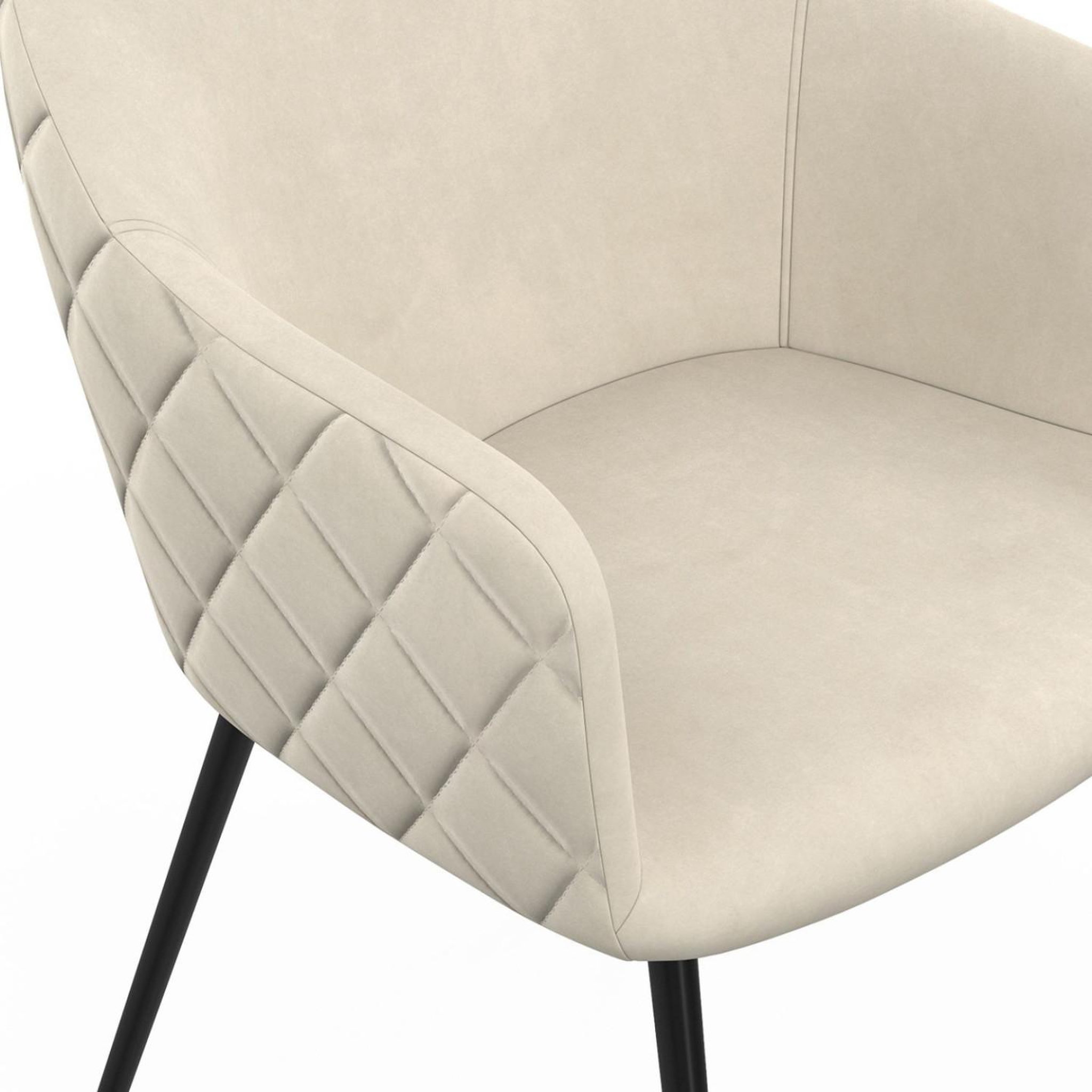 Voir la diapositive 6 : ID MARKET Lot de 2 chaises de salle à manger, fauteuils de table moly en velours gaufré beige