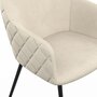 Voir la diapositive 6 : ID MARKET Lot de 2 chaises de salle à manger, fauteuils de table MOLY en velours gaufré beige