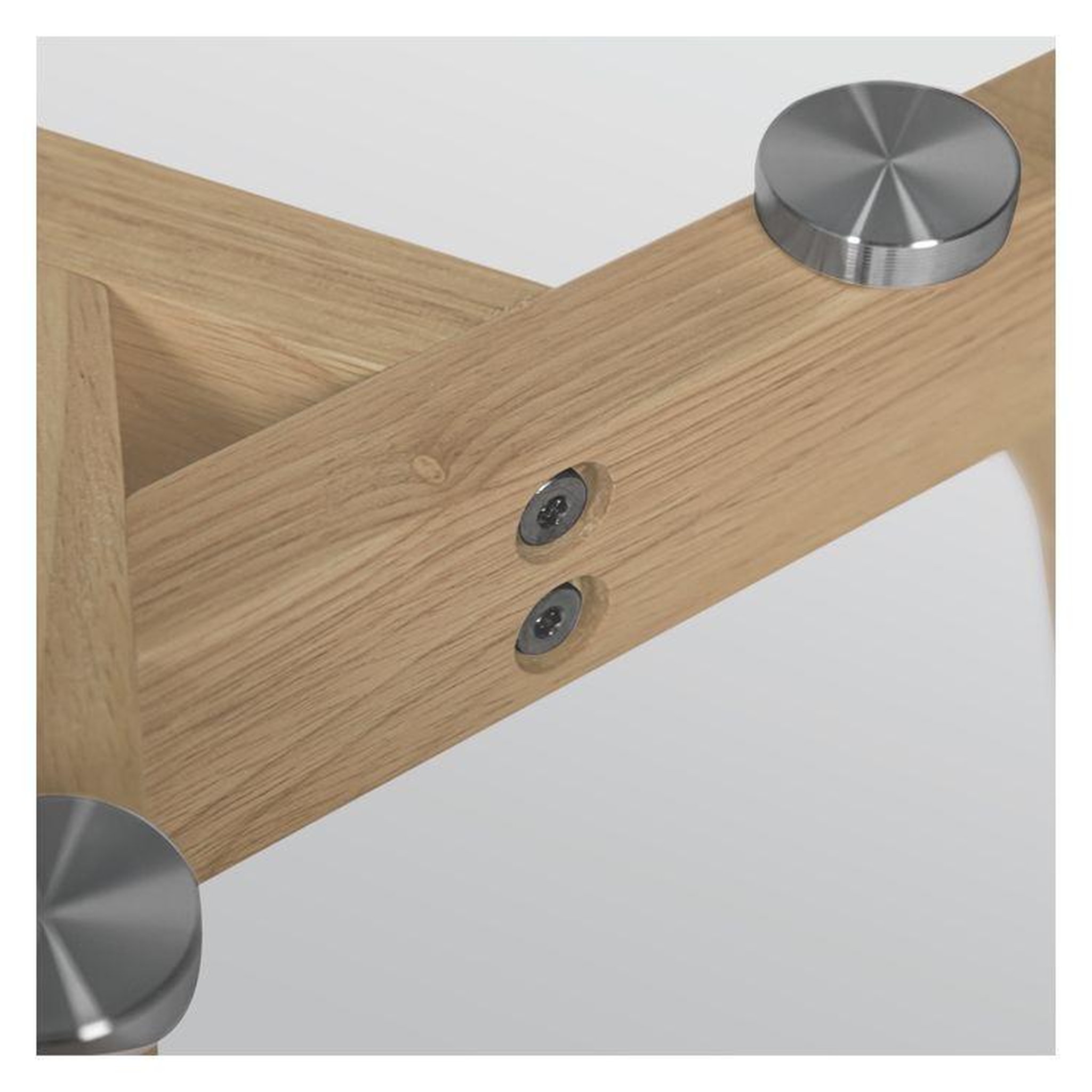 Voir la diapositive 3 : MAISON PAVANE Tables basses rondes en verre et bois d'hévéa (lot de 2)-vénus